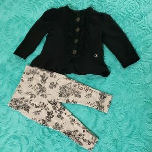Girl 18M Calvin Klein Black Jacket and pant set